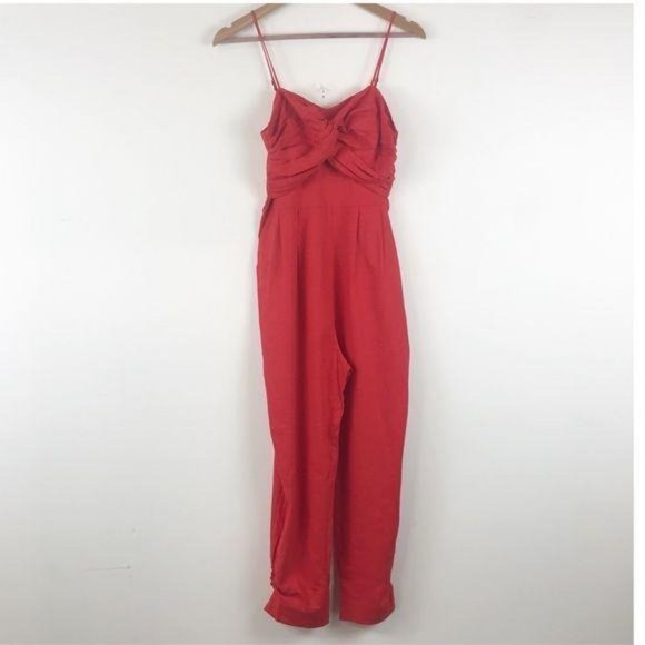 NWT Farm Rio Cherry red cropped jumpsuit Size XS - Picture 4 of 14